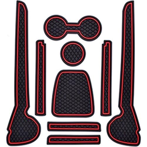 9pcs Slot Mats Pads Car-styling Stickers For Volkswagen VW Polo MK5 6R For VW Polo 2011-2017 2018 Door Groove Mat Cup Anti Slip