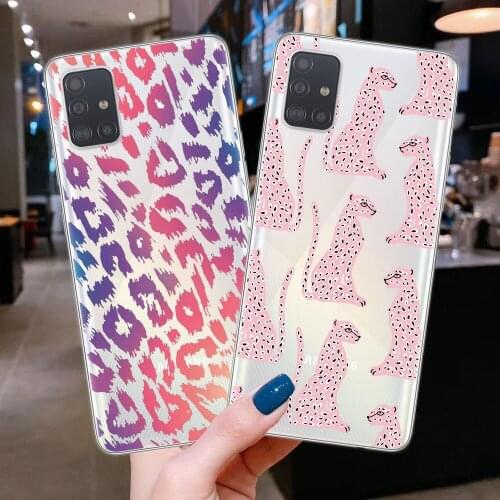 Phone Case For Samsung A52 A72 A32 A42 A12 A02 A51 A71 A21S A31 A41 A50 A70 A40 S10 S20 FE S21 Plus Ultra Leopard Print Cover