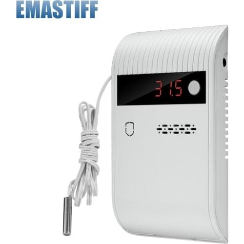 Work independently Wired & Wireless 433MHZ Temperature detector 75db alarm sound LED display For Home PSTN GSM WIFI Alarm System