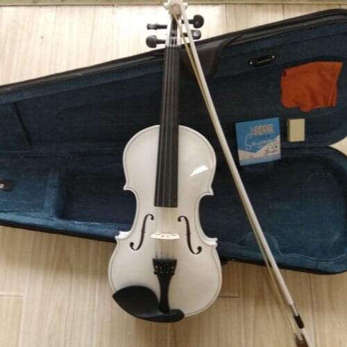 Children white violin full wood 1/8 1/4 2/4 3/4 4/4