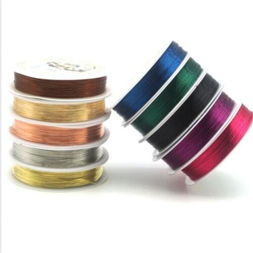 For jewelry Colorfast Copper Wire For Bracelet Necklace Jewelry DIY Accessories 0.3/0.4/0.5/0.6/0.8/1.0mm Craft Beading Wire