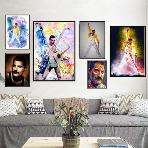 Canvas Painting Posters And Prints Wall Art Picture Hot Freddie Mercury Rock Music Vintage Poster Decorative Home Decor Tableau