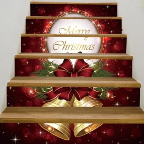 Creative 3D Christmas Tree Reindeer Stair Sticker Living Room Stairs Floor Decal Staircase Home & Living Stair Stickers