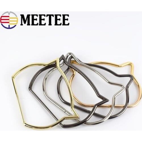 Meetee 75mm Ring Metal Bags Handles Buckles For Women Handbag Purse Lock Decoration Clasp Handle Connector DIY Bag Accessories