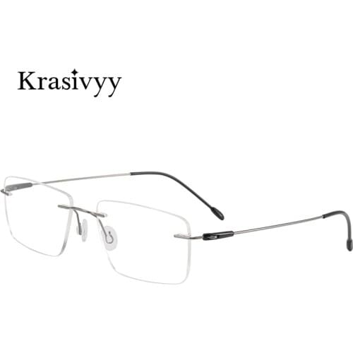 Krasivyy Korean Rimless Glasses Frame Men Brand Designer Screwless Prescription Eyeglasses Women Square Myopia Optical Eyewear