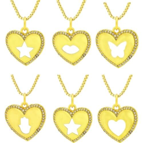 Small Design Sense The necklace Temperament Asymmetry Star Moon Tide New Plated Hollow Out Five-Pointed Star Love Pendant