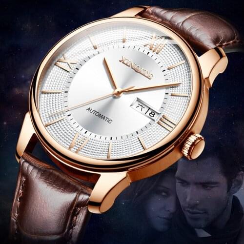 XINQITE New Man Watch 2019 Brand Luxury Mechanic Watches Leather Strap Waterproof Automatic Watch Mechanical watch