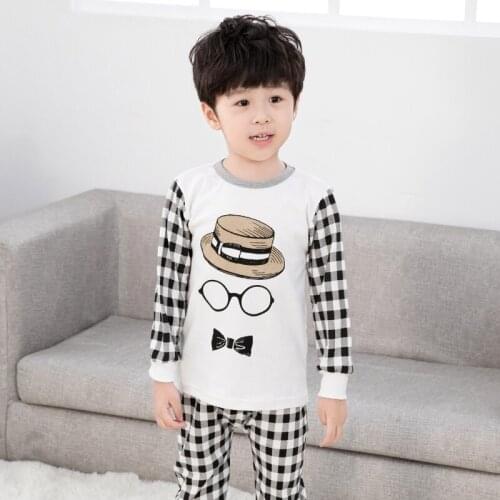 2021 Autumn New Kids Pajamas Set Baby Boys Cartoon Long Sleeve T-Shirt Tops And Pants Baby Sleepwear For 4 5 6 7 8 10 12 Years