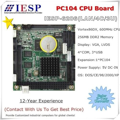 PC104 CPU Board, Onboard 600MHz CPU, onboard 256MB RAM, with 2GB DOM