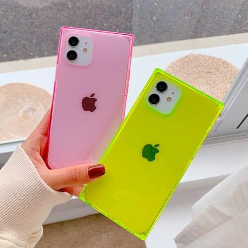 Phone Cases For iPhone 6 6S 7 8 Plus XS XR XS Max 11 Pro Max 12 Mini 12 Pro Max Square Transparent Clear Shockproof Phone Cover