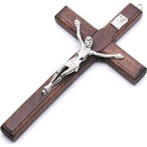 5x Wooden Christ Jesus Cross Suffering Statue Religious Prayer Crucifix Pendant U2JC