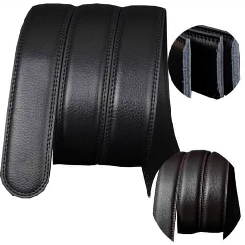 Zpxhyh Luxury No Buckle Belt Brand Belt Men High Quality Male Genuine Real Leather Strap forJeans Belt Cinturones Hombre 160cm