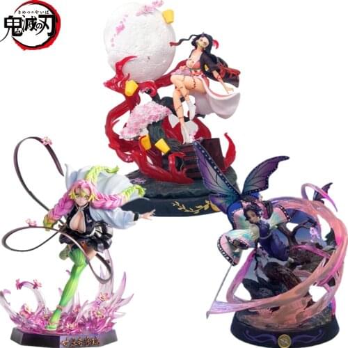 Demon Slayer Nezuko Mitsuri Kochou Statue PVC Action Figure Toy Anime Kimetsu no Yaiba Figurine Toys Doll