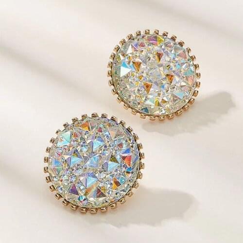 Rhinestone Iridescence Flash Exaggerated Earrings for Women Wedding Party Club Sexy Fashion Jewelry Accessories brincos