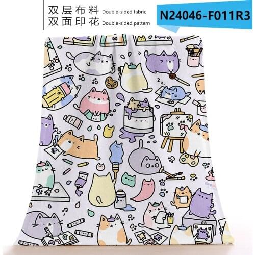 Cartoon Animal Super Soft Sofa Laminated Flannel Double-layer Thickened Double-sided Printing Bedroom Decorative Cover Blanket