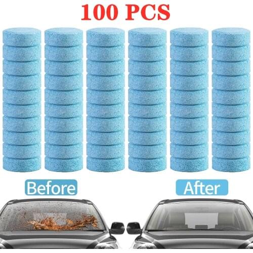 100 Pcs Car Effervescent Washer tablet Auto Glass Washing Tablet Car Windscreen Cleaner Windscreen Glass Cleaning Tablet