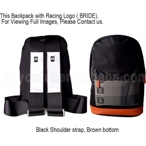 JDM Racing Style Bride Fabric Backpack Bride Seats Fabric Material Backpack (Red/Blue/Black Harness Straps)