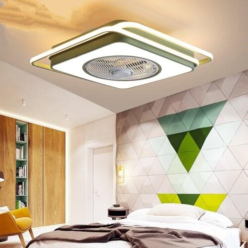 55cm ceiling fan remote control fan lamp silent motor modern electric fan bedroom round square ceiling decoration free shipping