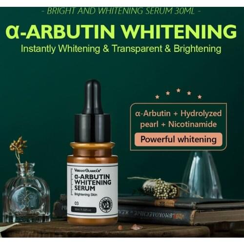 VIBRANT GLAMOUR Arbutin Strong Whitening Face Serum Bleaching Spots Brighten Freckle Removal Speckle Remove Acne Marks Skin Care
