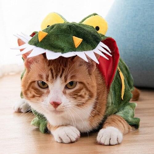 Funny Pet Dog Crocodile Clothes Puppy Halloween Cosplay Jacket Coat Dogs Winter Warm Costumes Party Dress Up