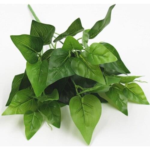 2Pcs/lot High Quality Green Fake Lifelike Plants Floral Decor Artificial Scindapsus Epipremnum Aureum Leaves Grass Flowers