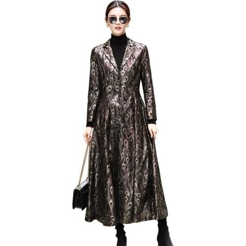 100% Real Genuine Leather Jacket Autumn Winter Coat Women Clothes 2020 Korean Vintage Sheepskin Print Coat Thick Tops Abrigo 002