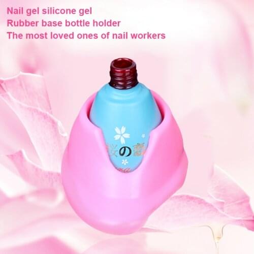 1PC PINK-Rubber Nail Form Nail Polish Holder Display Varnish Bottle Stand Glue Tilter Nail Tool Nail Art For Manicure Decoration