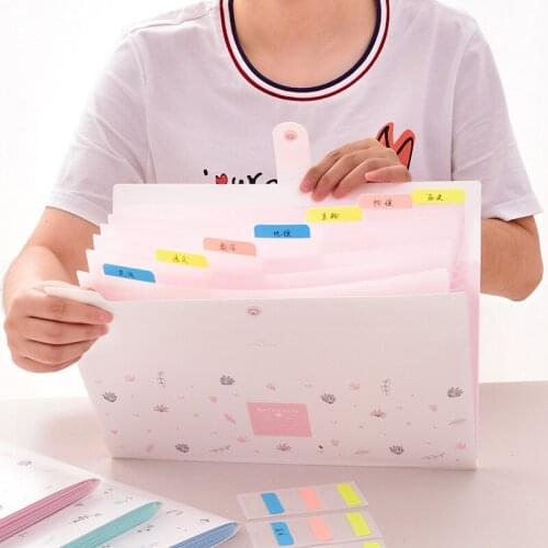 A4 Expanding Wallet File Folder Organizer for Student Gift Creative Document Bag Kawaii Office Stationery School Supplies