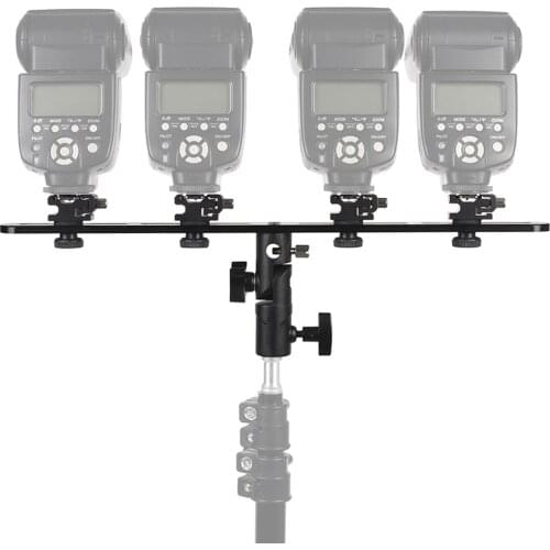 Photo Studio Accessories Umbrella Light Stand Holder Camera Flash Bracket &4 Hot Shoe Mount For Speedlight DSLR Rig LCD Monitor