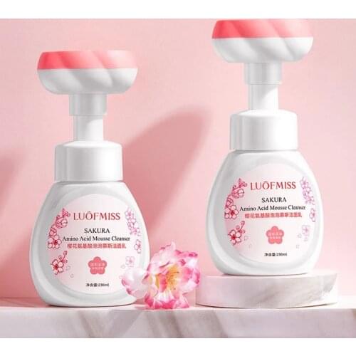 Sakura Amino Acid Bubble Mousse Facial Cleanser Deep Cleansing Refreshing Oil Control Cleanser 1 Bottle