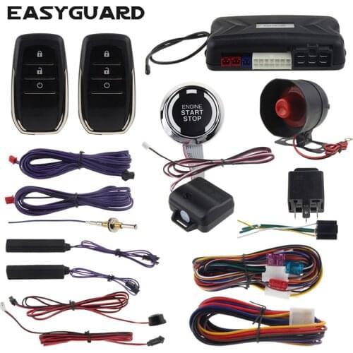 EASYGUARD alarm car keyless entry remote starter start button central locking with remote control shock sensor