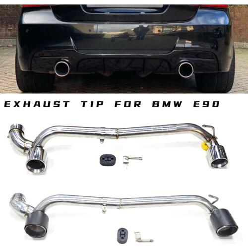 Car Accessories Double out Exhaust Tip For BMW E90 E92 320i 318i 325i Exhaust Pipe Stainless Steel Muffler Tip Tailpipe For BMW