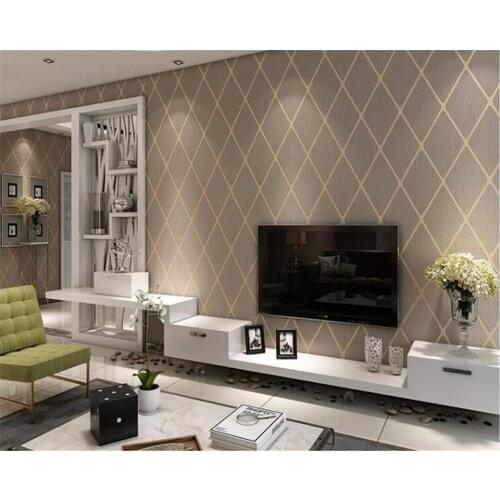 Beibehang Modern minimalist 3D living room TV background wall paper bedroom bedside rhombic striped deerskin wallpaper behang