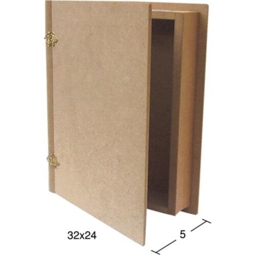 KU253 Big Book Box, Raw Wood Mdf Box