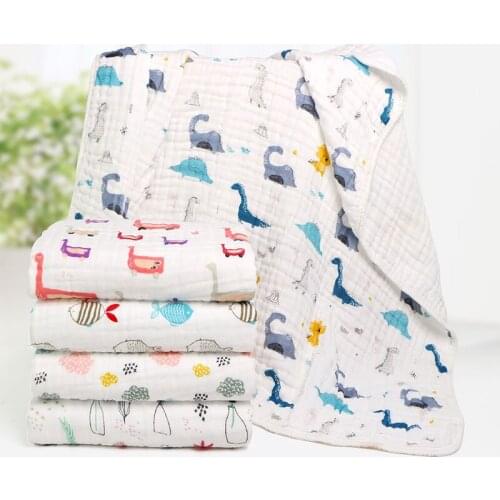 1 Piece Wasoyoli Baby Swaddles 6 Layers 90*90cm 100% Cotton Infant Blankets Colorful With Edge Soft Kids Bath Hold Wraps