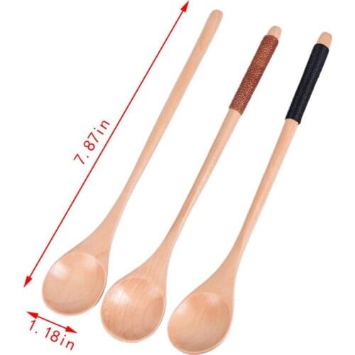 Wooden Spoon Bamboo Soup Teaspoon Catering Kids Spoon Kitchenware For Rice Soup Kitchen Cooking Utensil Tool