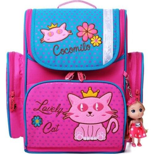 2019 New Children School Bag Orthopedic Waterproof Polyester Backpack For Teenage Boy and Girl Kids Student Bag Reflective Strip