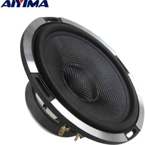 AIYIMA 1PC 6.5 Inch Audio Midrange Bass Speaker Unit 4 Ohm 300W Aluminum Carbon Fiber Woofer Loudspeaker HIFI Car Speaker Driver