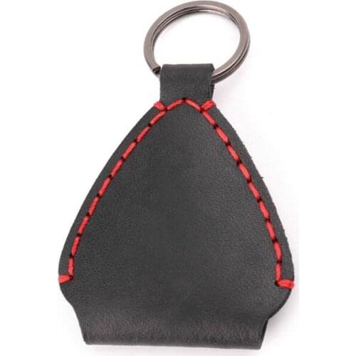 E9LE Leather Electric Guitar Pick Holder Folk Guitar Plectrum Case Bag Keyring
