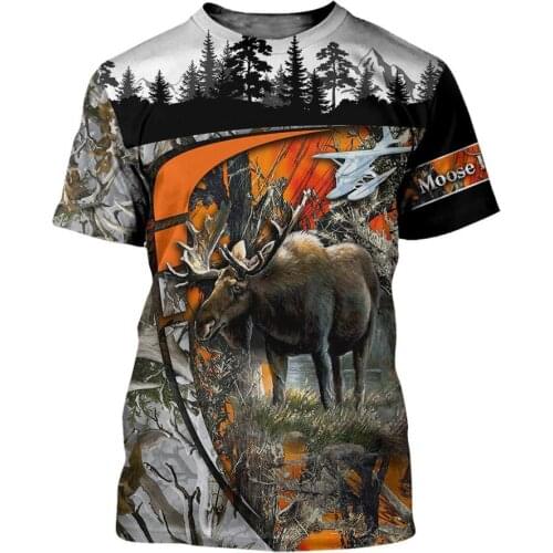 Animal Hunting deer 3D Printed men t shirt Harajuku Fashion Short sleeve shirt summer streetwear Unisex tshirt tops LK-3