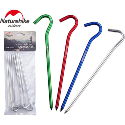 Naturehike 8pcs tent nails 7001 Aluminum alloy pegs 16 cm tent pegs outdoor Camping Hiking beach tent nails Tent Accessories
