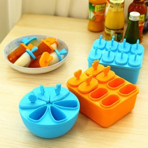 Candy Color Creative Multi-Tub Ice Cream Tubs Ice-Sucker Cool DIY Making Moulds Box Glace a l'eau Freeze Box Ice Cream Mold