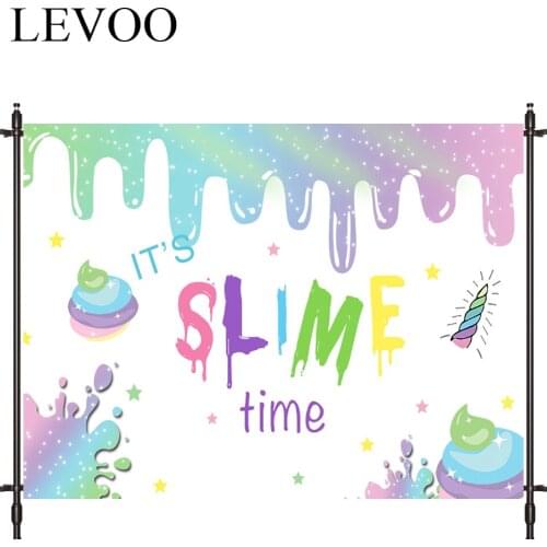 LEVOO Photography Background its Slime Time Ice Cream Unicorn Backdrop For Photo Studio Photocall Vinyl Background