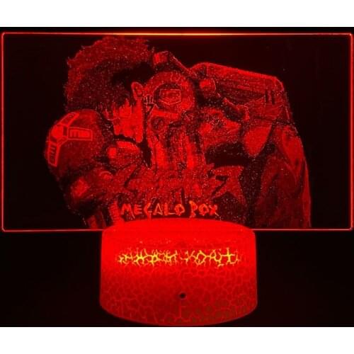 MEGALO BOX Anime LED Night Light JOE Figuras LED Light for Kids Boys Birthday Gifts Manga Graphics Acrylic 3d Light Desk Lamp
