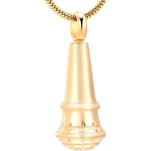 Microphone/Karaoke Cremation Jewelry for Ashes Memorial Urn Necklace Keepsake Pendant Necklace Gifts for Men/Women
