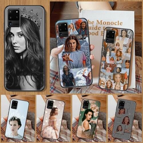 Millie Bobby Brown Phone case For Samsung Galaxy Note 4 8 9 10 20 S8 S9 S10 S10E S20 Plus UITRA Ultra black 3D bumper trend