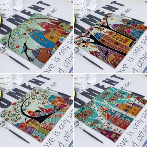 Fashion Table Napkins 42*32Cm Linen Coasters For Glass Dish Mat Flower Girl American Placemats Dining Table Mat Under Hot