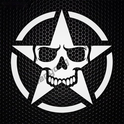 Personalized Military Skull Star Funny Car Sticker Vinyl Decals Bumper Window Camper Truck Car Body Decals Accessories KK13x13cm