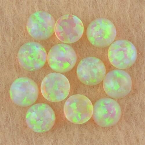 Wholesale price OP65 Cream soda 2mm to 10mm Round Cabochon flat back opal stone loose opal gemstones for body jewelry
