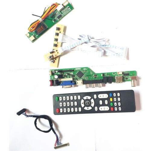 For QD15TL01 QD15TL03 1CCFL 30Pin LVDS VGA HDMI-Compatible AV USB T.V56 controller board LCD Remote+Inverter+keyboard